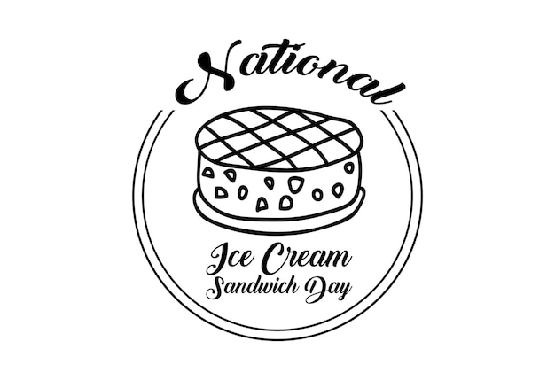 Vetor dia nacional do sanduíche de sorvete
