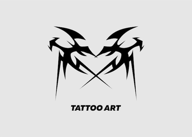 Vetor diabo de arte de tatuagem tribal