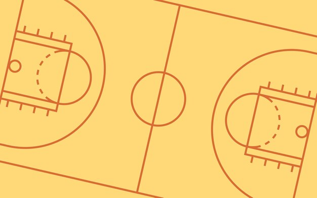 Vetor diagrama de campo de jogo de basquete ilustração vetorial de fundo