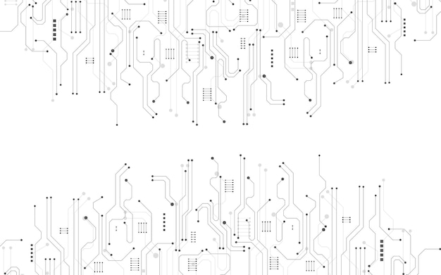 Vetor diagrama de circuito preto em fundo branco