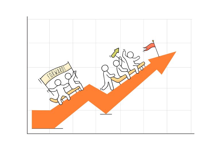 Vetor diagrama de desenho animado com pessoas trabalhando