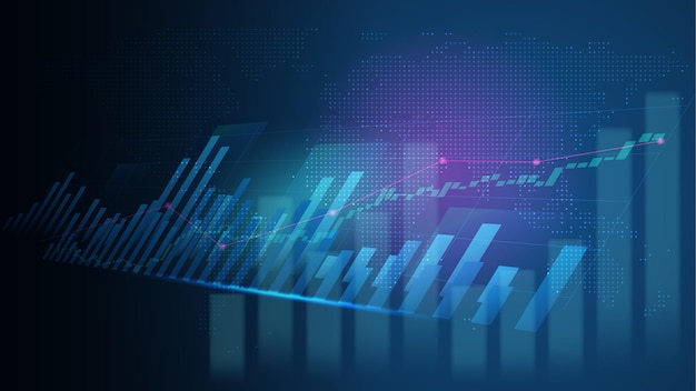 Diagrama de investimento gráfico financeiro no mercado de ações de análise