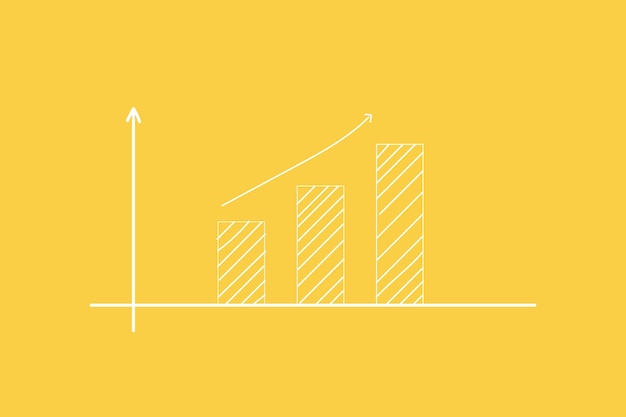 Vetor diagrama de vetor de crescimento com seta subindo o símbolo de negócios de sucesso