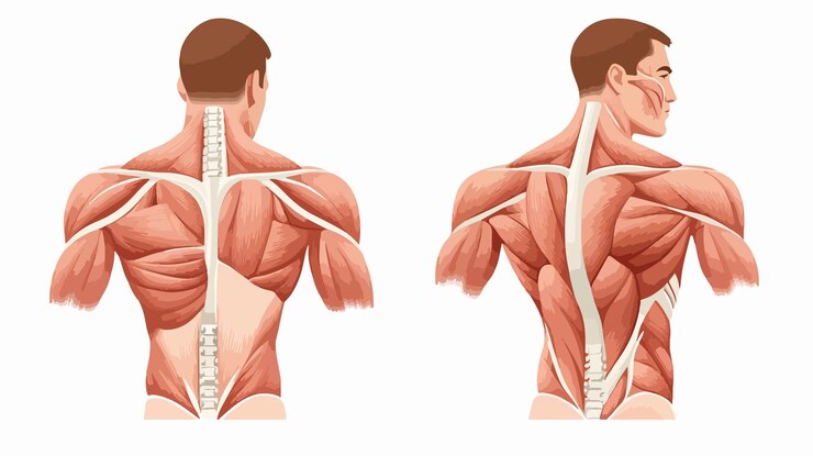 Vetor diagrama detalhado da anatomia do músculo do manguito rotador para informações médicas