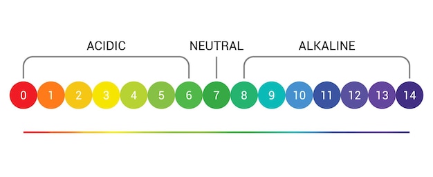 Vetor diagrama do gráfico do indicador da escala de ph, medida alcalina ácida