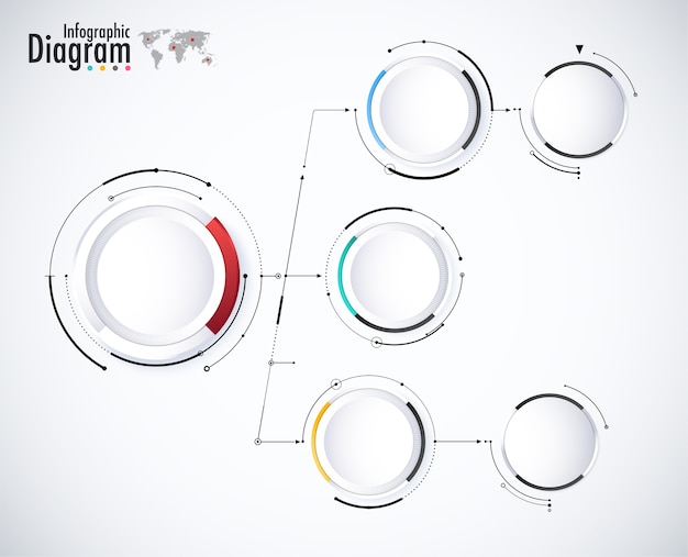 Diagrama e diagrama de fluxo do conceito de tecnologia, apresentação