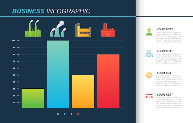 Vetor diagrama gráfico gráfico barras análise financeira fábrica estatística negócios industriais