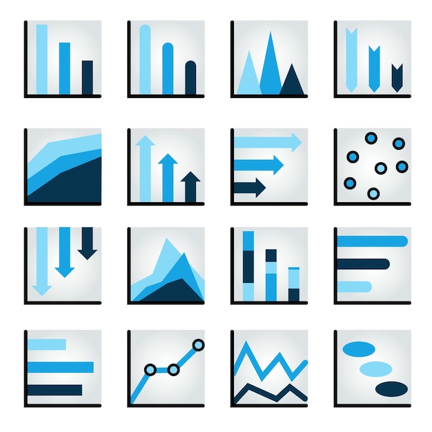 Diagramas de gráfico de gráficos vetor de infográficos