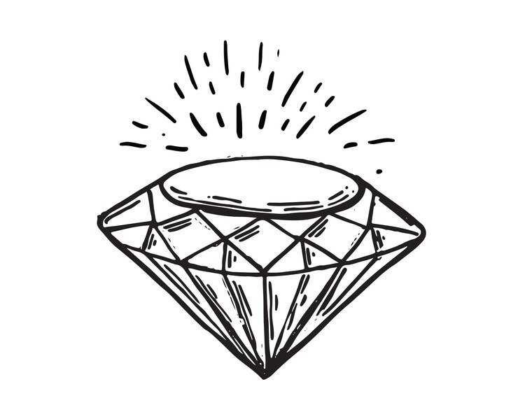 Vetor diamantes ilustração vetorial de estilo desenhado à mão