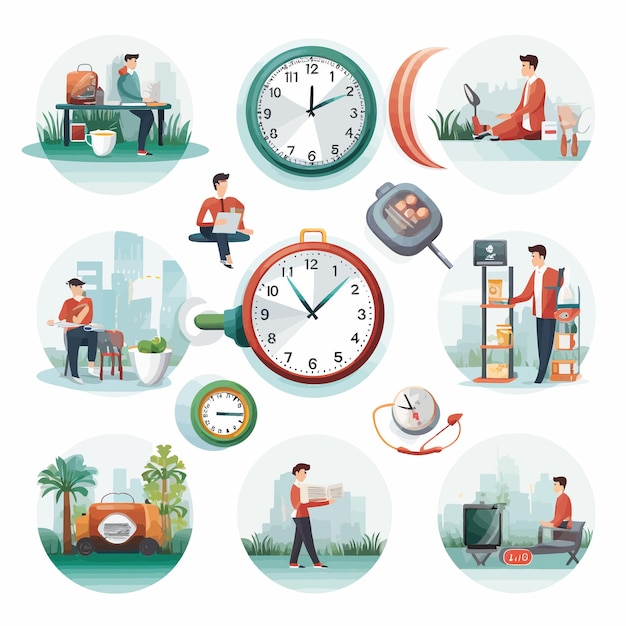 Vetor diário_routine_over_background_vector