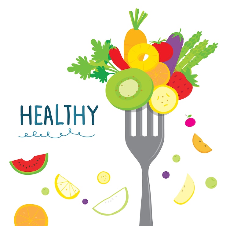 Dieta de vegetais saudáveis frutas