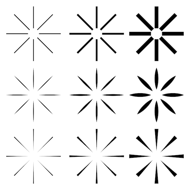 Diferentes formas de estrelas pontiagudas