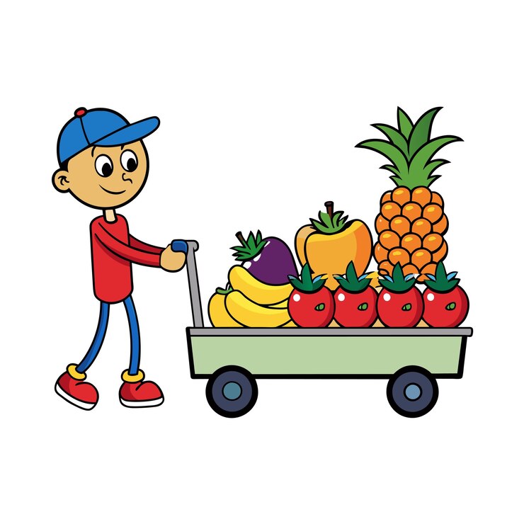 Vetor diferentes tipos de ilustração vetorial de frutas conceito