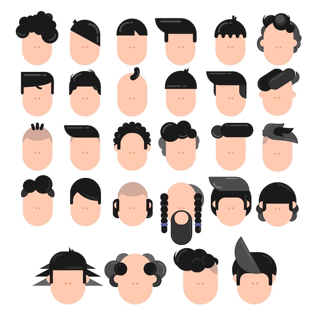 Diferentes tipos de penteados masculinos | Vetor Premium