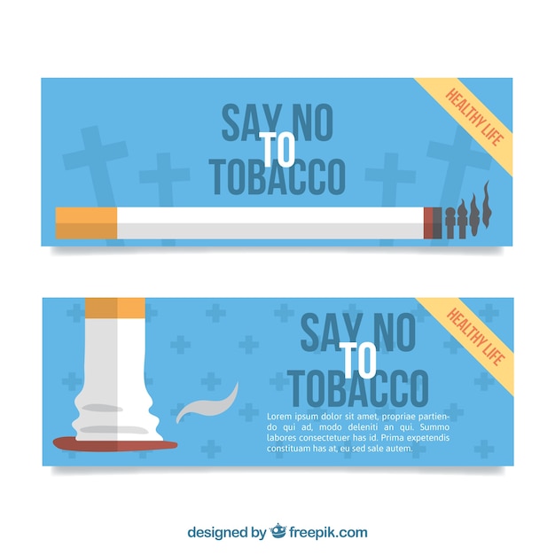 Diga não ao tabaco banners