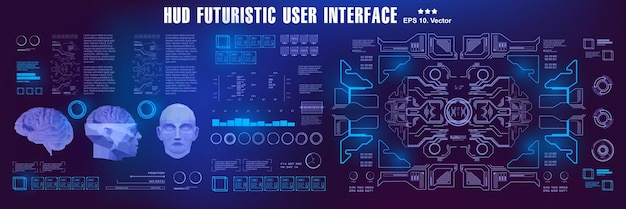 Digitalização cerebral precisa tecnologia biométrica de reconhecimento facial 3d low poly digitalização cerebral hud interface de usuário de toque gráfico virtual médico