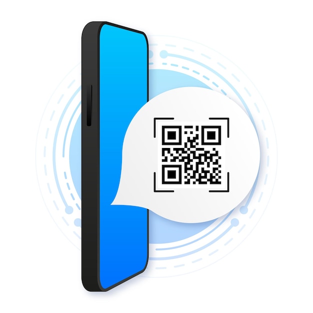Digitalize o código QR para o conceito de código de barras de tecnologia digital eletrônica do telefone móvel Ilustração vetorial