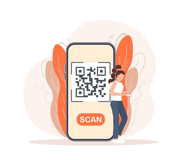 Digitalize o código qr pessoas ótimo design para qualquer finalidade fundo de vetor 3d vetor de design plano