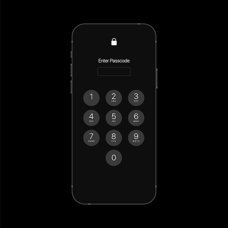 Vetor digite a senha. interface de desbloqueio da tela. insere o código pin no teclado numérico. ilustração vetorial