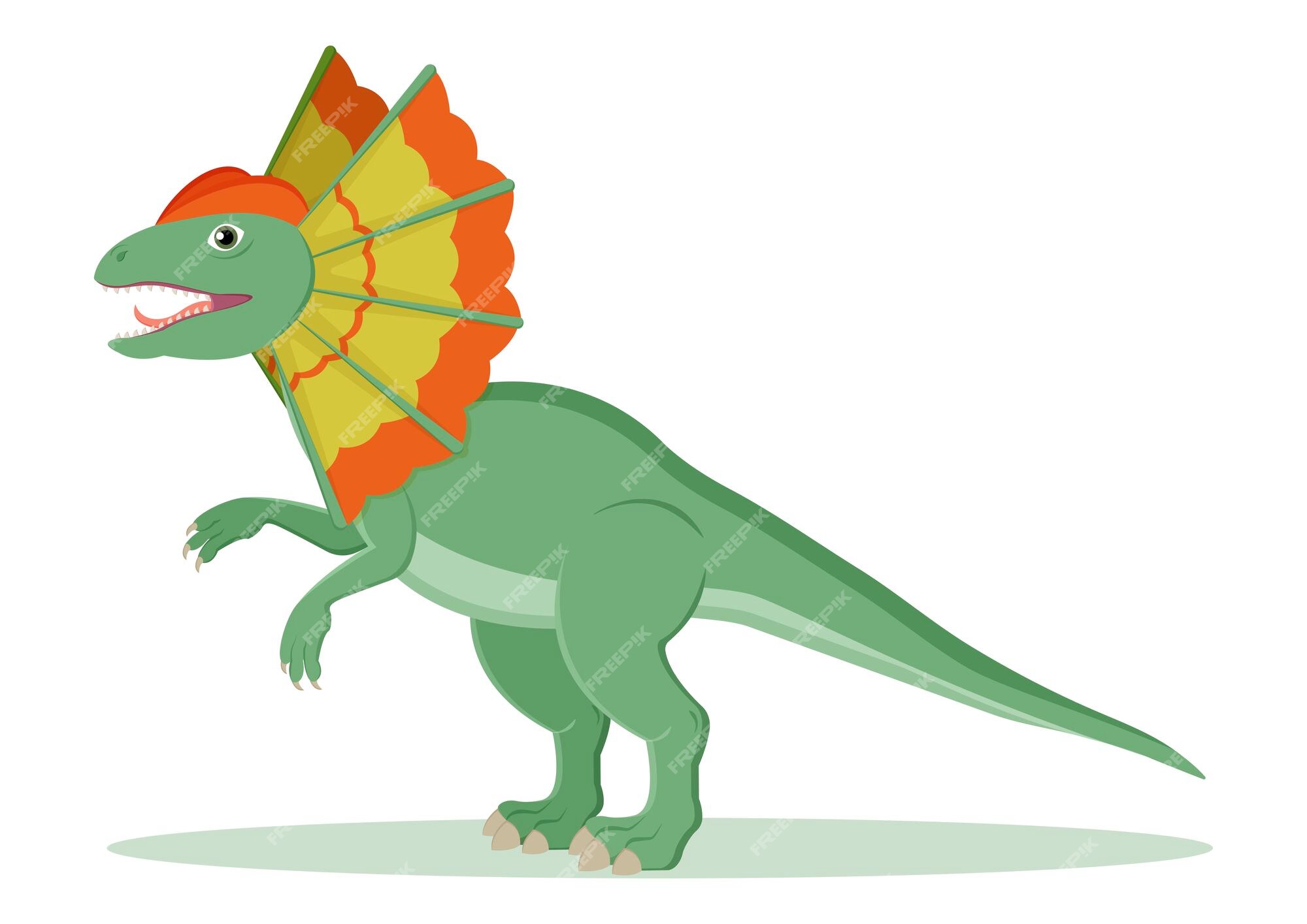 Vetor de personagem de dinossauro dilophosaurus de desenho animado