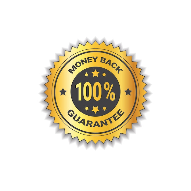 Dinheiro de adesivo dourado com garantia selo de metal com adesivo de 100 por cento