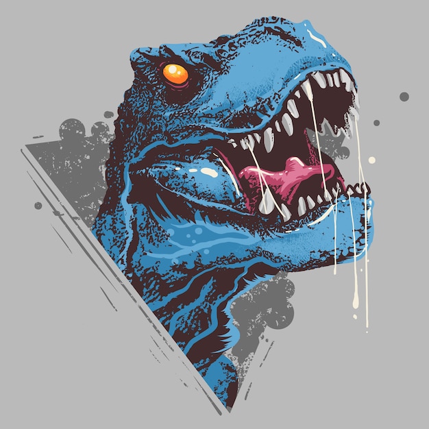 Dinosaur t-rex cabeça vetor artwork angry