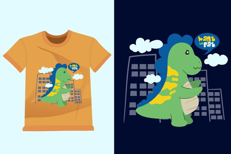 Vetor dinosauros tiranossauros artes de desenho animado para camiseta desenho de impressões de vestuário