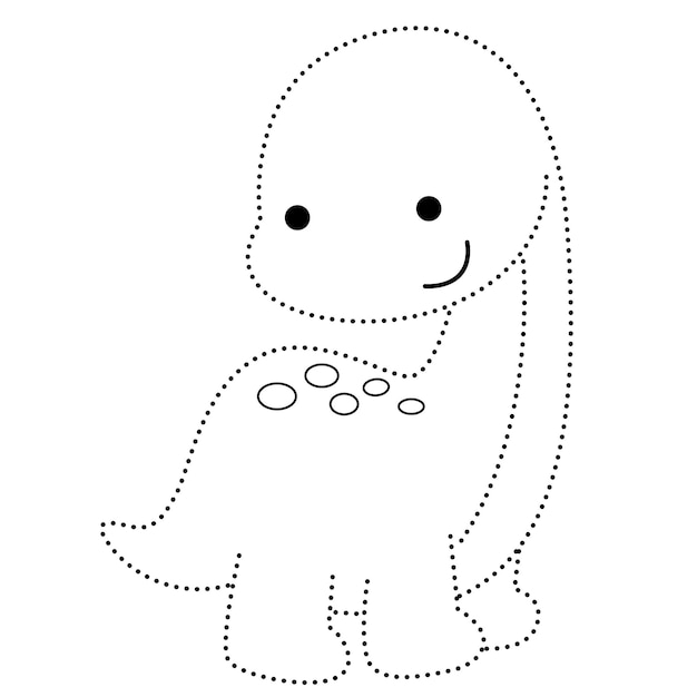 Desenho de dinossauro kawaii para colorir