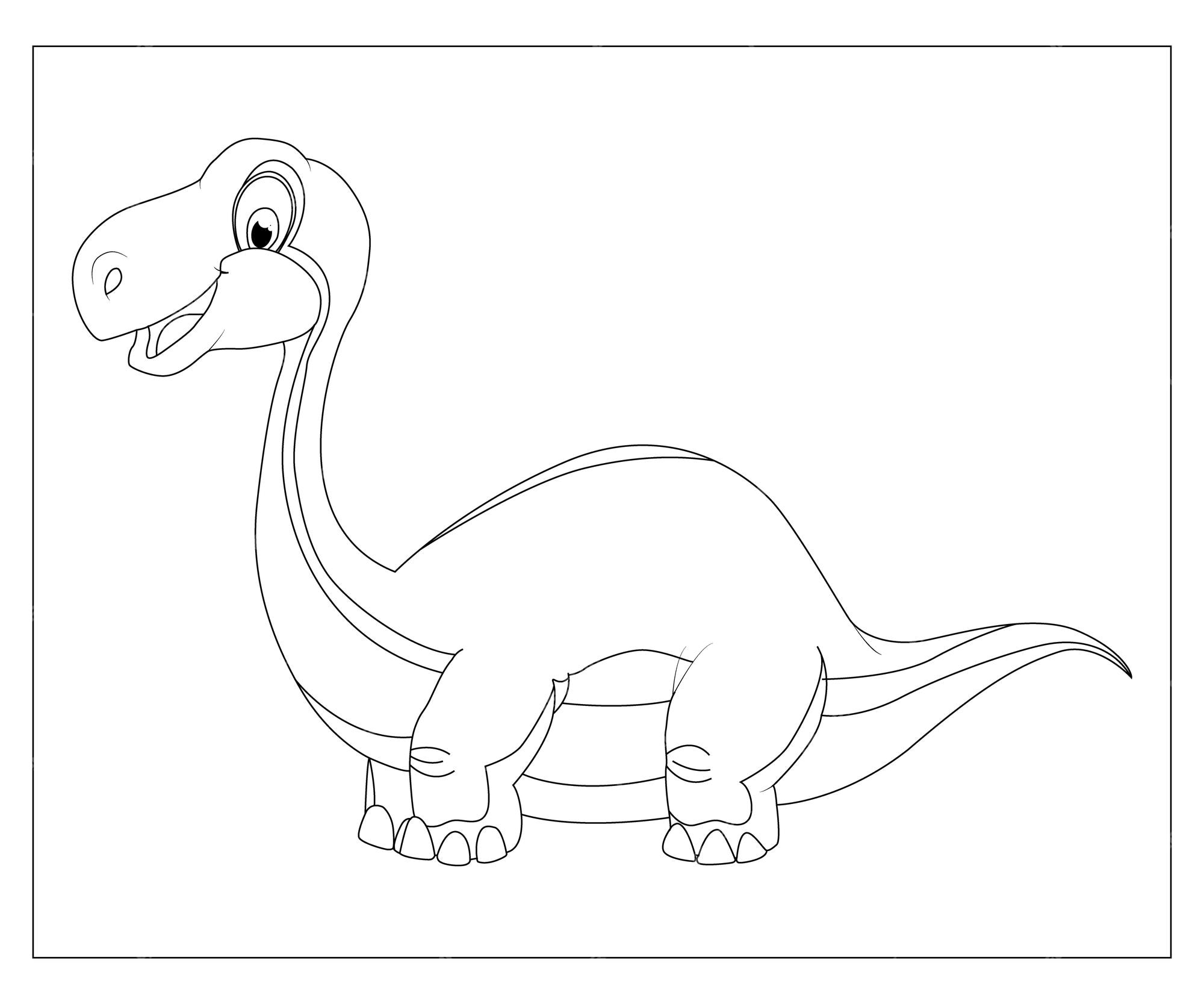 Dinossauro Bonito Dos Desenhos Animados Dino Ilustração Preto E Branco Do  Vetor Para O Livro Para Colorir Ilustração do Vetor - Ilustração de  selvagem, réptil: 130529479