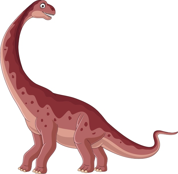 Dinossauro brontossauro dos desenhos animados no fundo branco