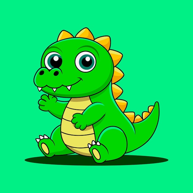 Dinossauro de desenho animado bonito e amigável