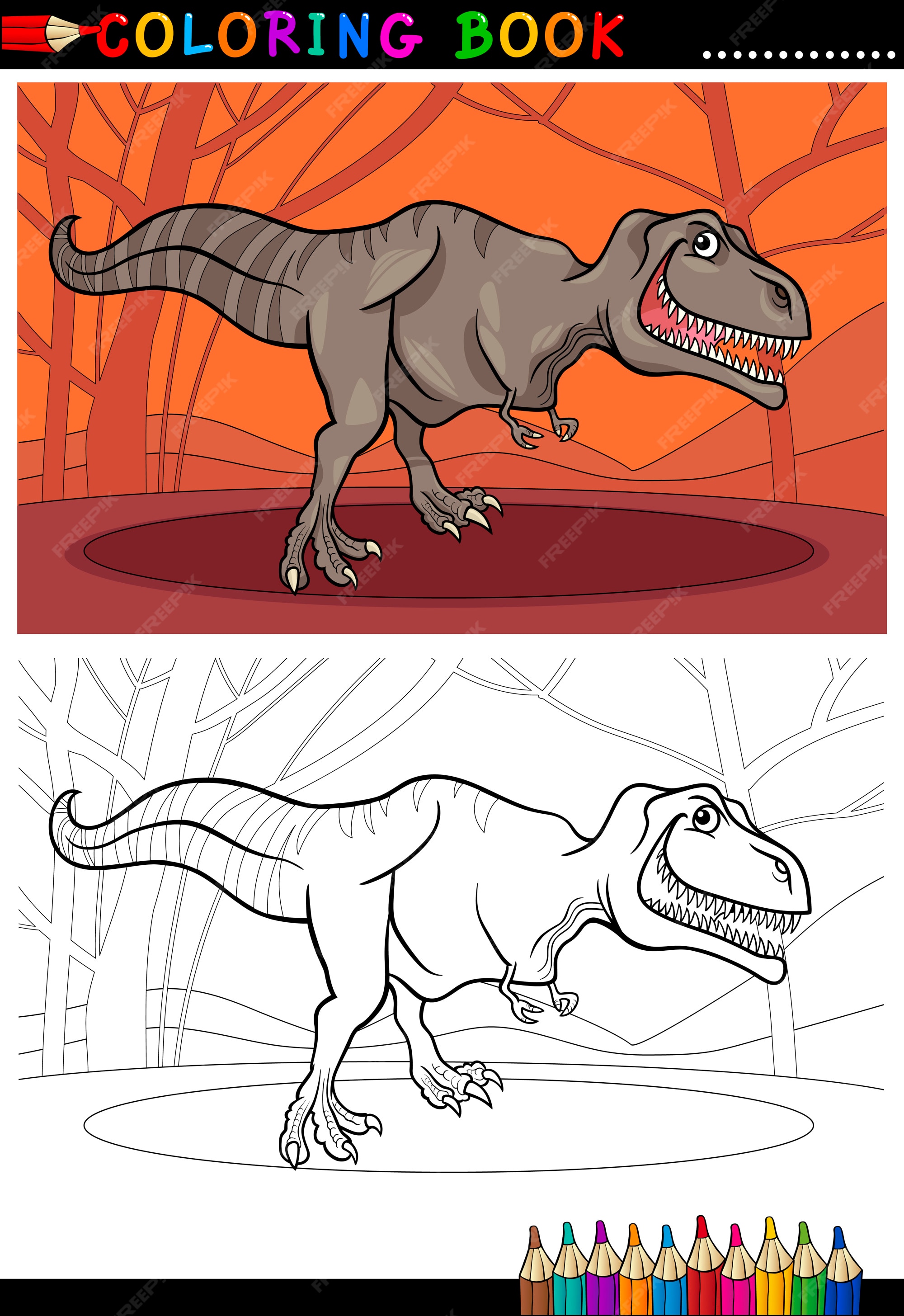 Dinossauro de tiranossauro rex para colorir