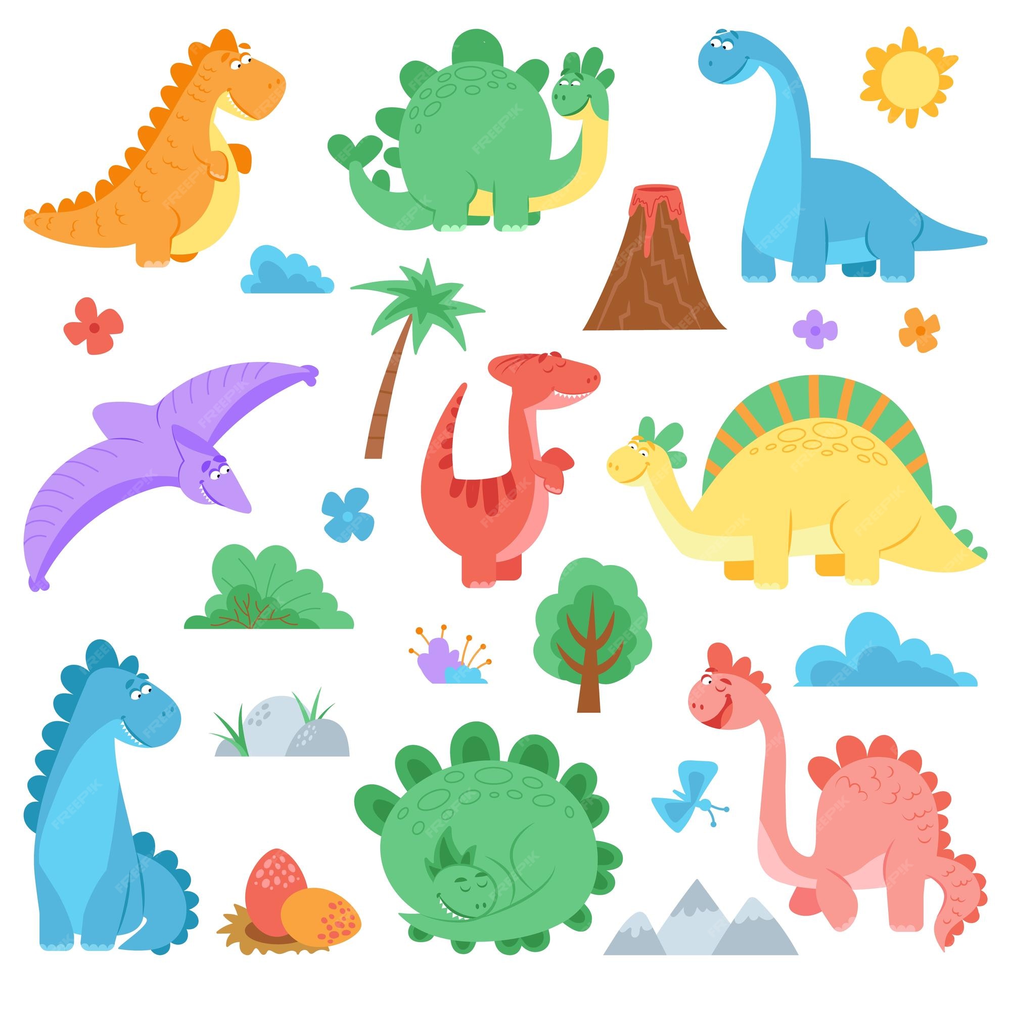 Família De Desenhos Animados De Dinossauros PNG , Adesivos De Dinossauro De  Desenho Animado, Ilustração, Desenho Animado Imagem PNG e PSD Para Download  Gratuito