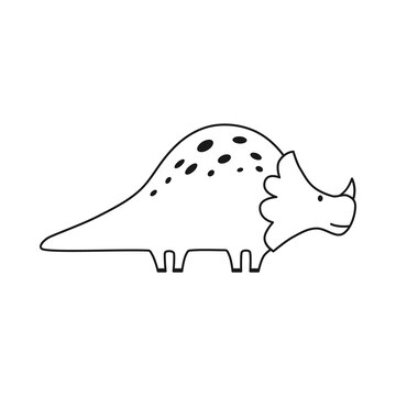 Desenho Animado Desenhado à Mão Um Pequeno Dinossauro Fofo