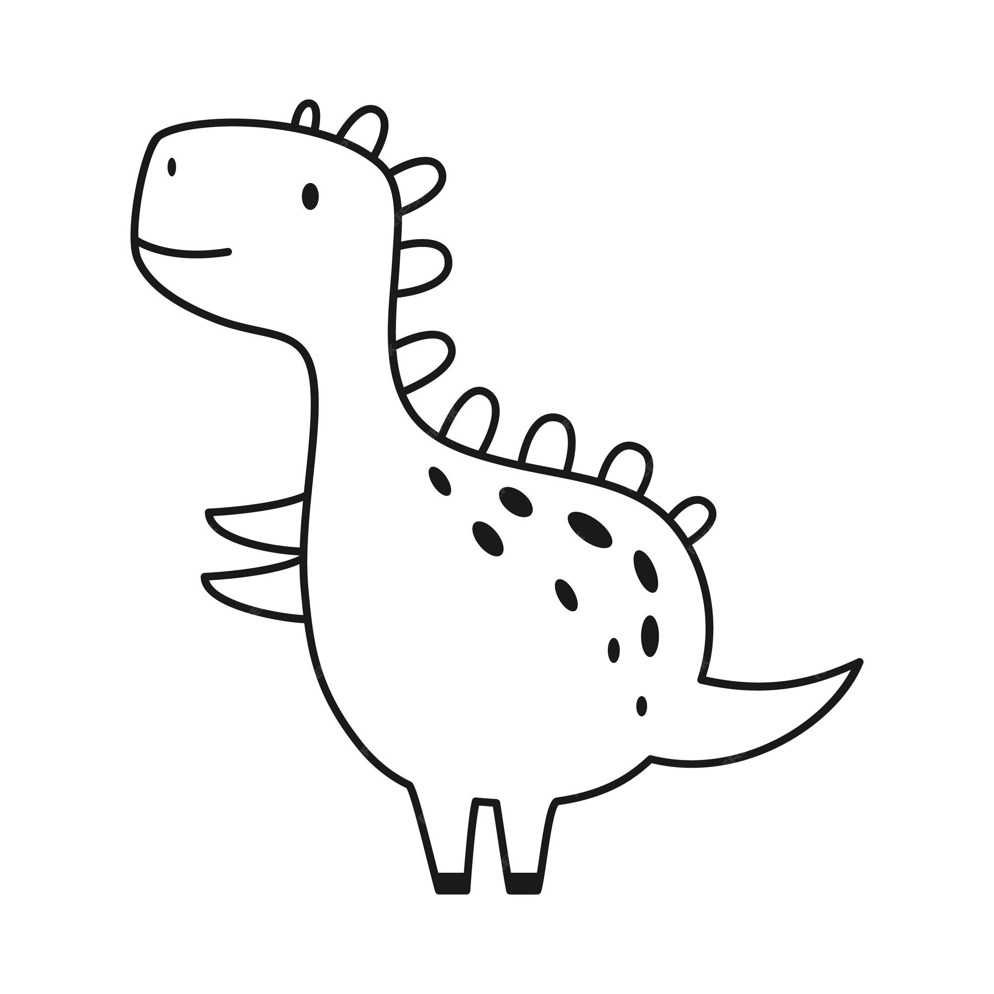 Desenho De Dinossauro Fofo Desenhado à Mão PNG , Desenho Animado