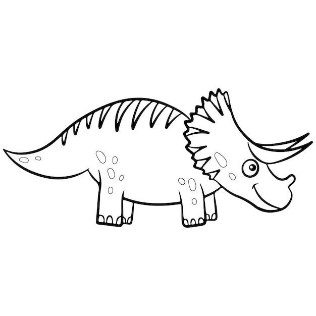 Vetor dinossauro. ilustração em vetor preto e branco para colorir. jogo educativo infantil. vector, estilo cartoon plana.