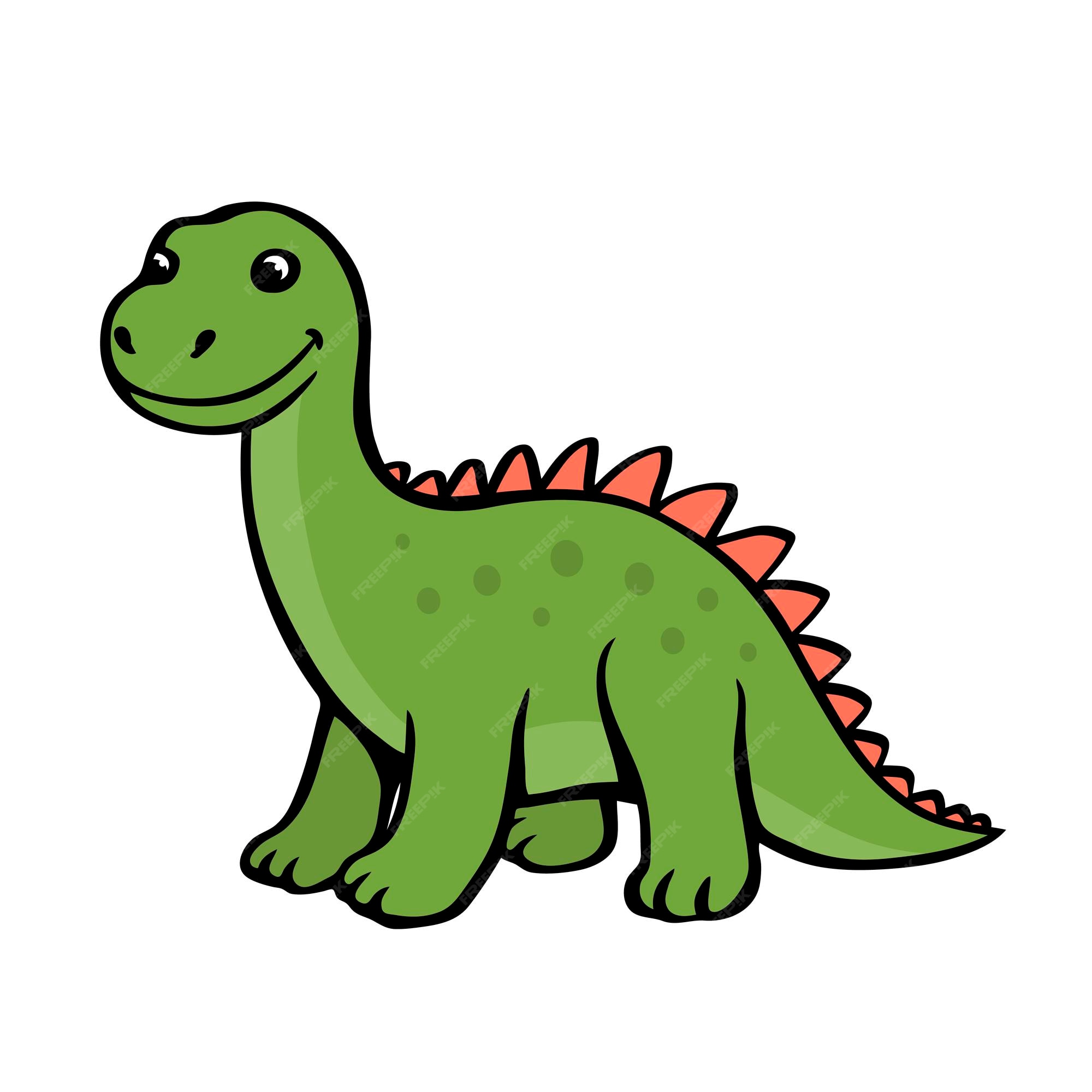 lindo dinossauro verde desenhado em estilo infantil com elementos  decorativos. brontossauro, diplodoco, braquiossauro para imprimir em coisas  infantis. estilo de desenho vetorial moderno 14755591 Vetor no Vecteezy