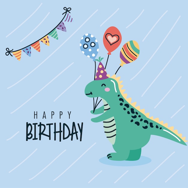 Dinossauro na festa de aniversário