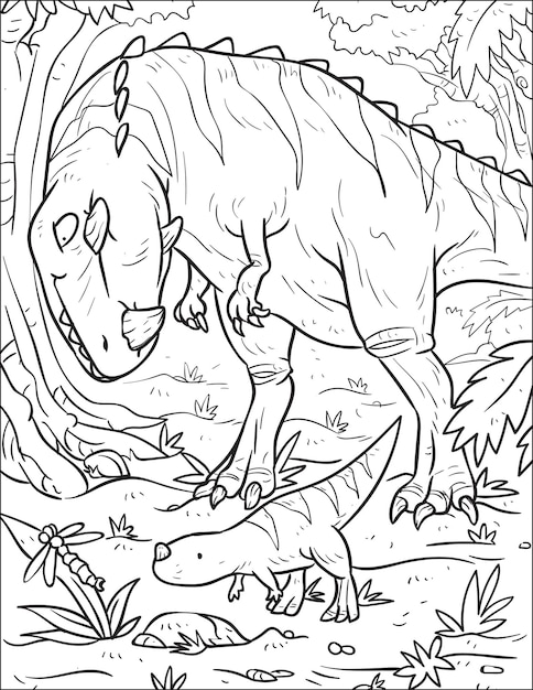 Livro Para Colorir Do Dinossauro Ilustração do Vetor - Ilustração de livro,  predador: 112337208