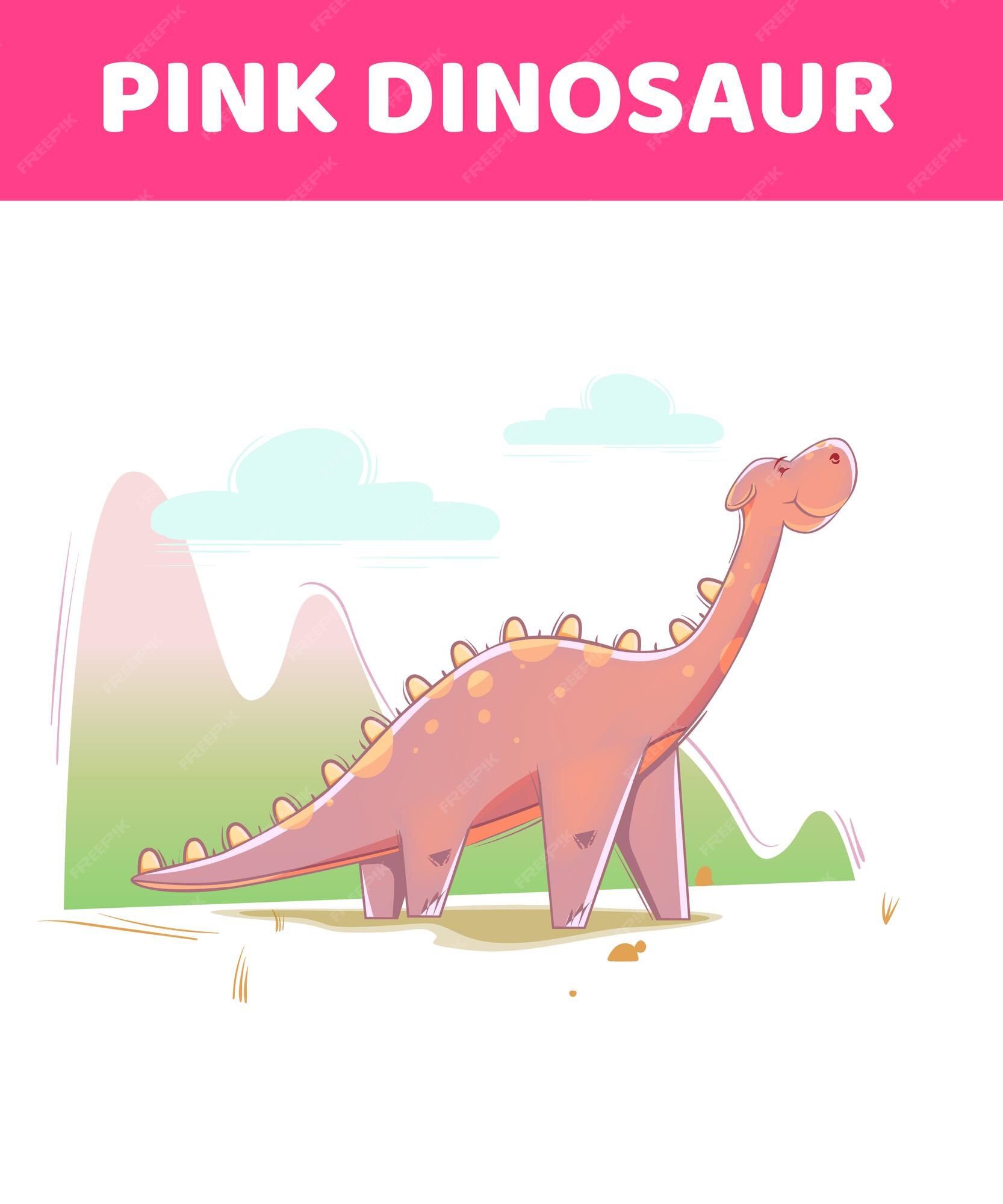 Ilustração em vetor de dinossauro rosa ilustração em vetor