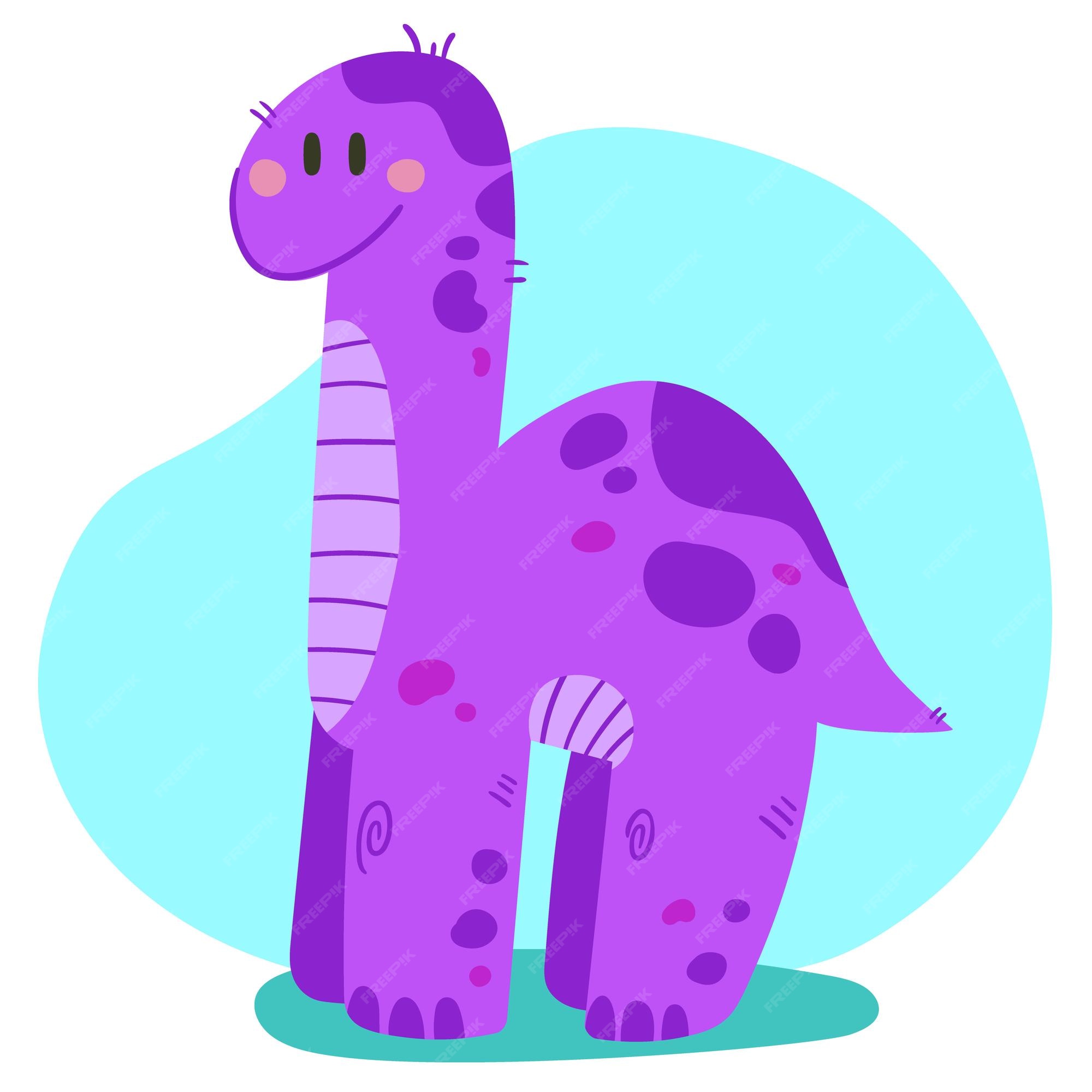 Personagem de dinossauro roxo fofinho 373797 Vetor no Vecteezy