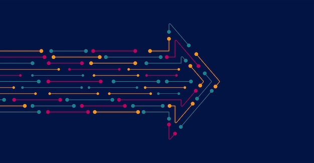 Direção de seta abstrata. histórico de tecnologia