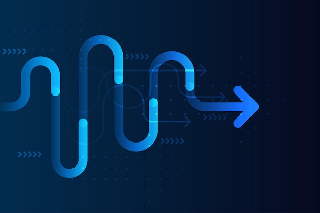 Vetor direção de seta abstrata. histórico de tecnologia