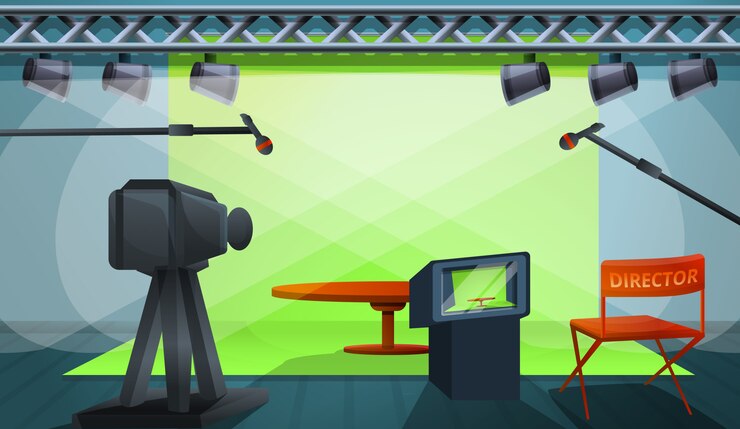 Vetor diretor filme produção conceito ilustração, estilo cartoon