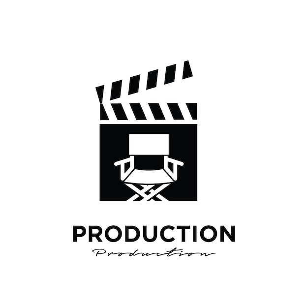 Vetor diretor studio movie video cinema film production logo design ilustração vetorial ícone