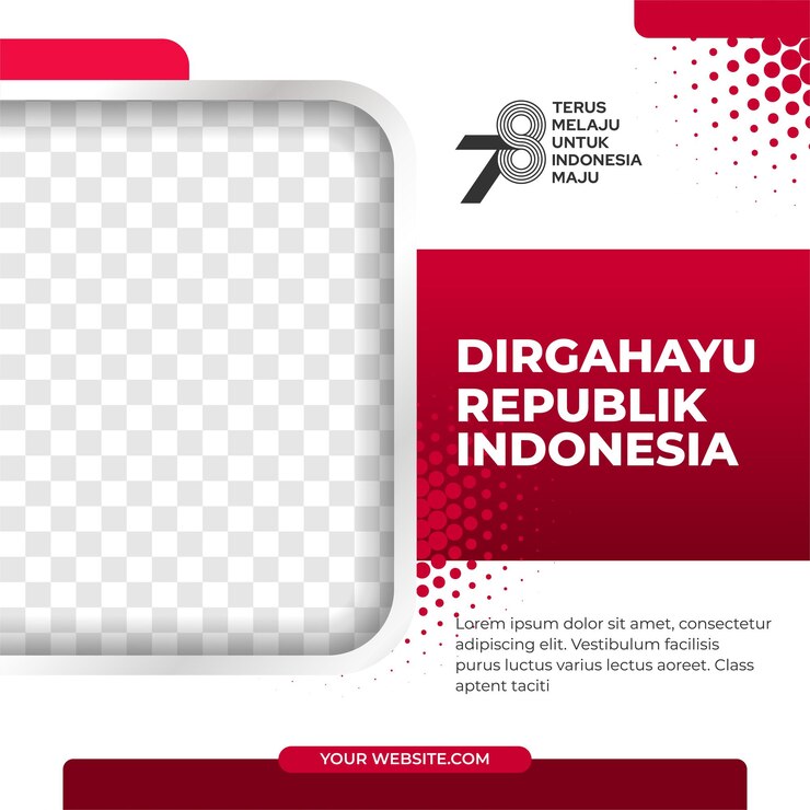 Vetor dirgahayu republik república da indonésia dia da independência da indonésia twibbon ou modelo de postagem