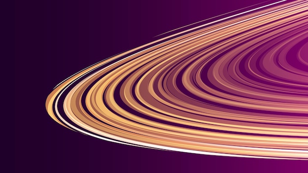Disco amarelo e roxo feito círculos de linha od formando anéis de planeta de espaço de textura pano de fundo abstrato
