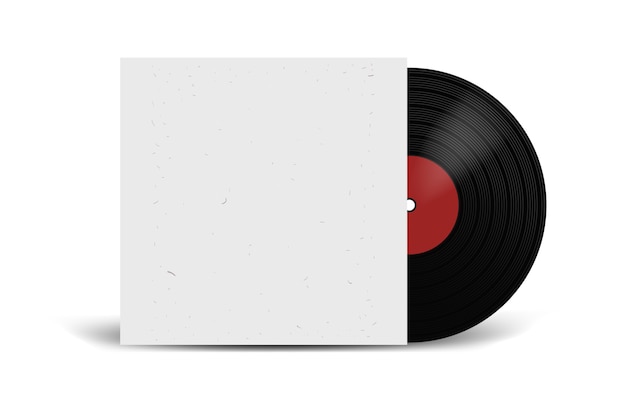 Disco de vinil realista com capa