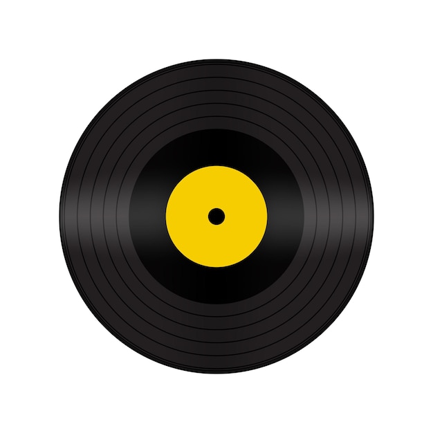 Disco de vinil realista Registro vetorial para gramofone Disco de vinil clássico para música Objeto isolado editável