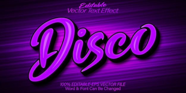 Disco vector texto efeito editável alfabeto festa retro música